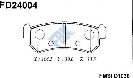 FBK FD24004 - Kit pastiglie freno, Freno a disco autozon.pro