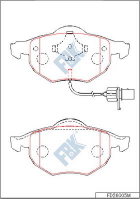 FBK FD26005M - Kit pastiglie freno, Freno a disco autozon.pro