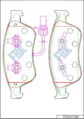 FBK FD26013MS - Kit pastiglie freno, Freno a disco autozon.pro