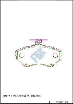 FBK FD26017S - Kit pastiglie freno, Freno a disco autozon.pro