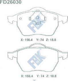 FBK FD26030 - Kit pastiglie freno, Freno a disco autozon.pro