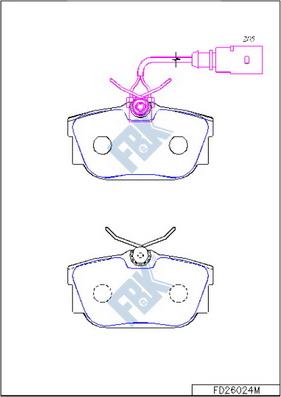 FBK FD26024M - Kit pastiglie freno, Freno a disco autozon.pro