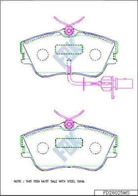 FBK FD26025MS - Kit pastiglie freno, Freno a disco autozon.pro