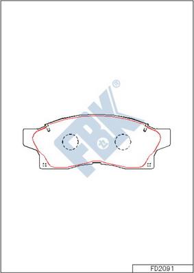 FBK FD2091 - Kit pastiglie freno, Freno a disco autozon.pro