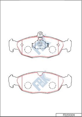 FBK FD20004 - Kit pastiglie freno, Freno a disco autozon.pro