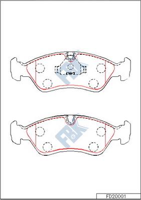 FBK FD20001 - Kit pastiglie freno, Freno a disco autozon.pro