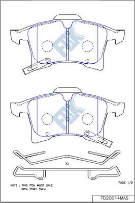 FBK FD20014MAS - Kit pastiglie freno, Freno a disco autozon.pro