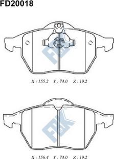 FBK FD20018 - Kit pastiglie freno, Freno a disco autozon.pro