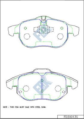 FBK FD20013S - Kit pastiglie freno, Freno a disco autozon.pro