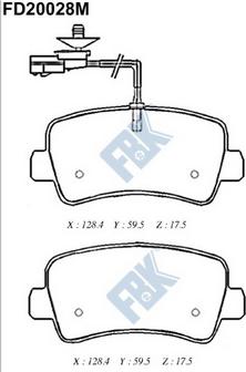 FBK FD20028M - Kit pastiglie freno, Freno a disco autozon.pro