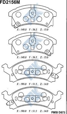 FBK FD2156M - Kit pastiglie freno, Freno a disco autozon.pro