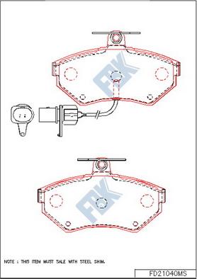 FBK FD21040MS - Kit pastiglie freno, Freno a disco autozon.pro