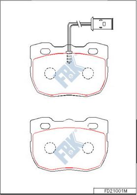 FBK FD21001M - Kit pastiglie freno, Freno a disco autozon.pro