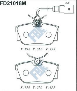 FBK FD21018M - Kit pastiglie freno, Freno a disco autozon.pro