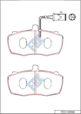 FBK FD21086M - Kit pastiglie freno, Freno a disco autozon.pro