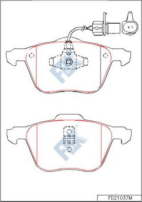 FBK FD21037M - Kit pastiglie freno, Freno a disco autozon.pro