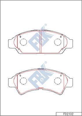 FBK FD2102 - Kit pastiglie freno, Freno a disco autozon.pro