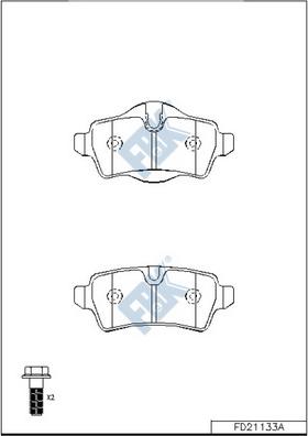 FBK FD21133A - Kit pastiglie freno, Freno a disco autozon.pro