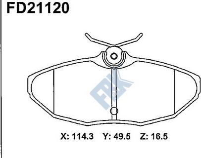 FBK FD21120 - Kit pastiglie freno, Freno a disco autozon.pro