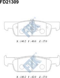 FBK FD21309 - Kit pastiglie freno, Freno a disco autozon.pro