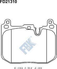 FBK FD21310 - Kit pastiglie freno, Freno a disco autozon.pro