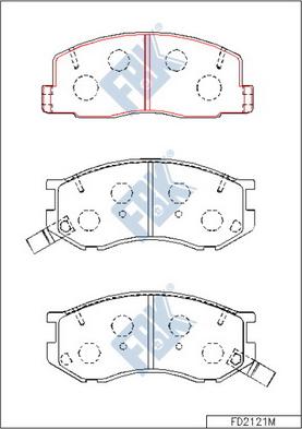 FBK FD2121M - Kit pastiglie freno, Freno a disco autozon.pro