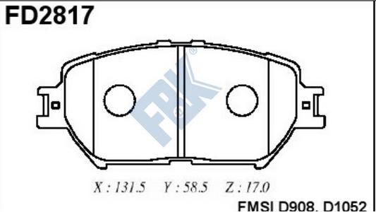 FBK FD2817 - Kit pastiglie freno, Freno a disco autozon.pro