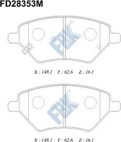 FBK FD28353M - Kit pastiglie freno, Freno a disco autozon.pro