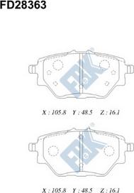 FBK FD28363 - Kit pastiglie freno, Freno a disco autozon.pro