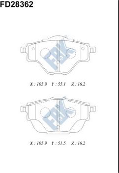 FBK FD28362 - Kit pastiglie freno, Freno a disco autozon.pro