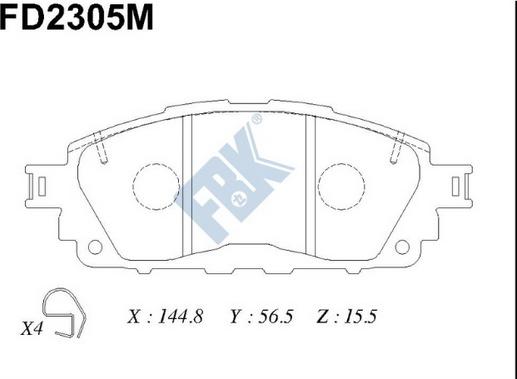 FBK FD2305M - Kit pastiglie freno, Freno a disco autozon.pro