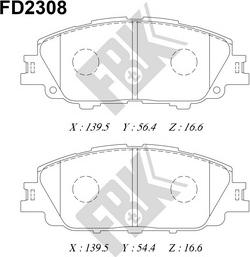 FBK FD2308 - Kit pastiglie freno, Freno a disco autozon.pro