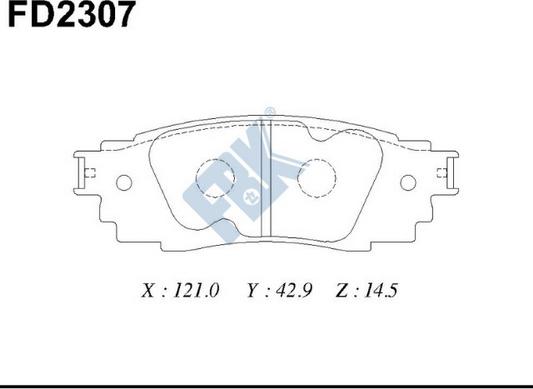 FBK FD2307 - Kit pastiglie freno, Freno a disco autozon.pro