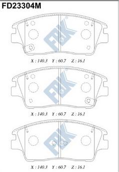 FBK FD23304M - Kit pastiglie freno, Freno a disco autozon.pro