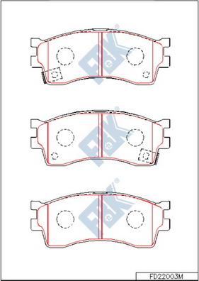 FBK FD22003M - Kit pastiglie freno, Freno a disco autozon.pro