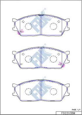 FBK FD22038M - Kit pastiglie freno, Freno a disco autozon.pro