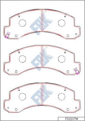 FBK FD2207M - Kit pastiglie freno, Freno a disco autozon.pro