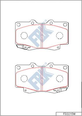 FBK FD2215M - Kit pastiglie freno, Freno a disco autozon.pro