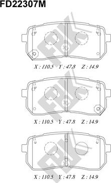 FBK FD22307M - Kit pastiglie freno, Freno a disco autozon.pro