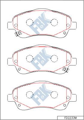 FBK FD2233M - Kit pastiglie freno, Freno a disco autozon.pro