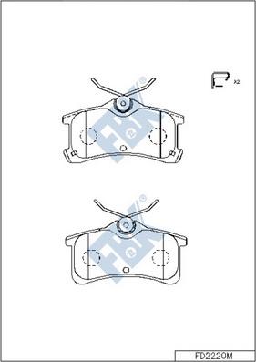 FBK FD2220M - Kit pastiglie freno, Freno a disco autozon.pro