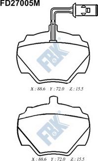 FBK FD27005M - Kit pastiglie freno, Freno a disco autozon.pro