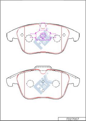 FBK FD27007 - Kit pastiglie freno, Freno a disco autozon.pro