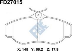 FBK FD27015 - Kit pastiglie freno, Freno a disco autozon.pro