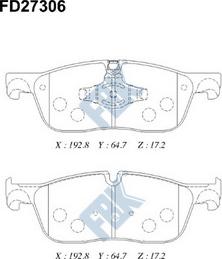 FBK FD27306 - Kit pastiglie freno, Freno a disco autozon.pro