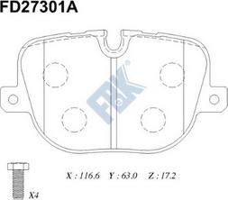 FBK FD27301A - Kit pastiglie freno, Freno a disco autozon.pro