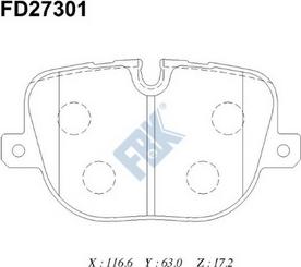 FBK FD27301 - Kit pastiglie freno, Freno a disco autozon.pro