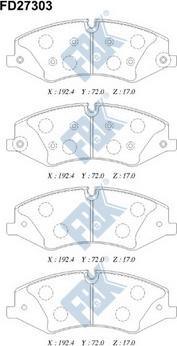 FBK FD27303 - Kit pastiglie freno, Freno a disco autozon.pro