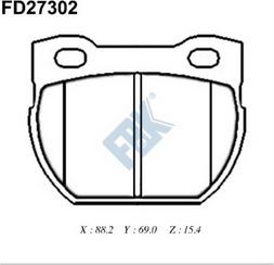 FBK FD27302 - Kit pastiglie freno, Freno a disco autozon.pro