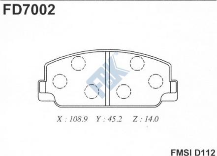 FBK FD7002 - Kit pastiglie freno, Freno a disco autozon.pro